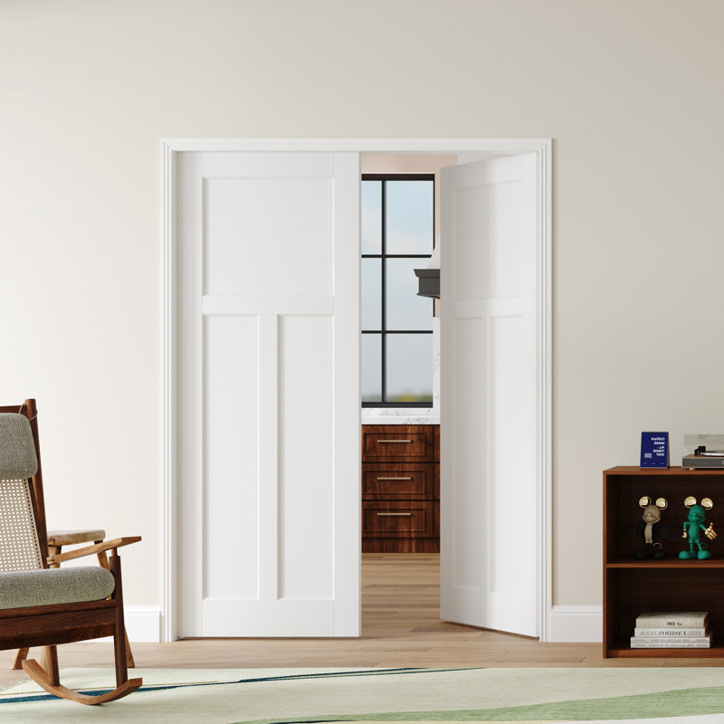 Porte de dalle - Panneau de porte en T préfini sans quincaillerie, 48 po x 80 po
