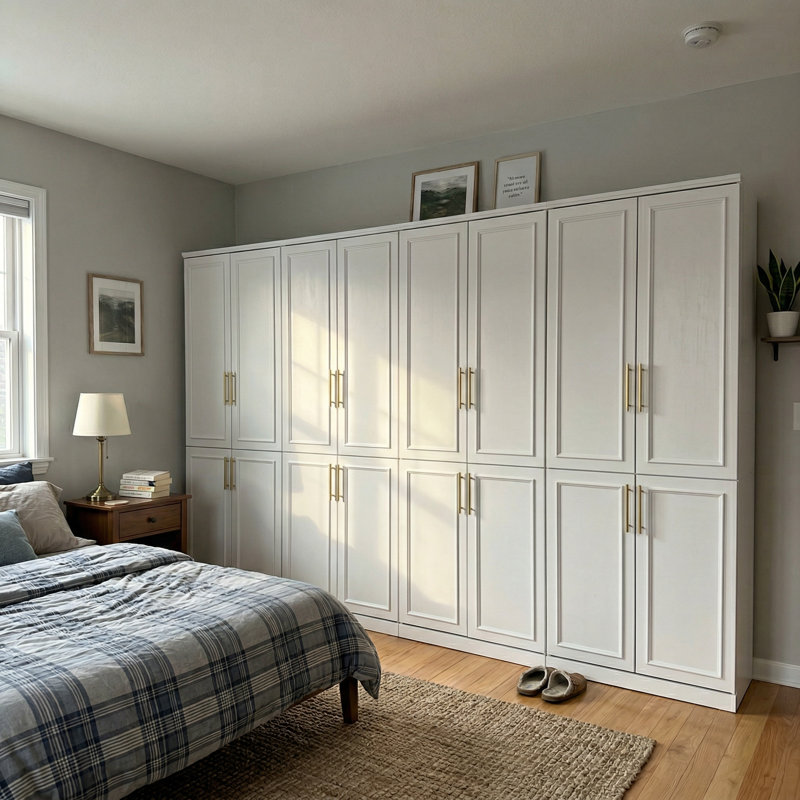 Milen Solid and Manufactured Wood Armoire