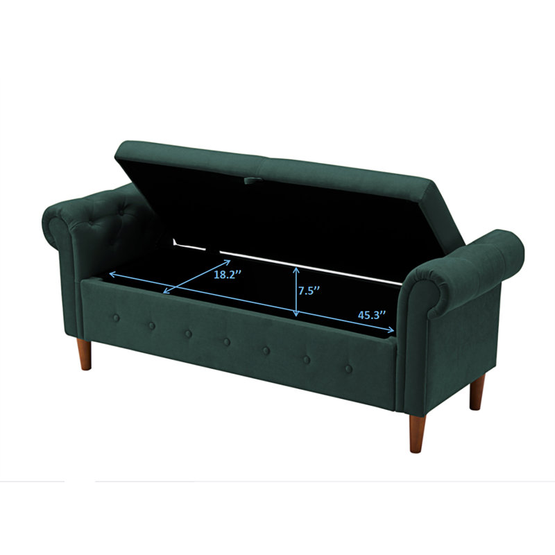 Banc de rangement rabattable, Vert