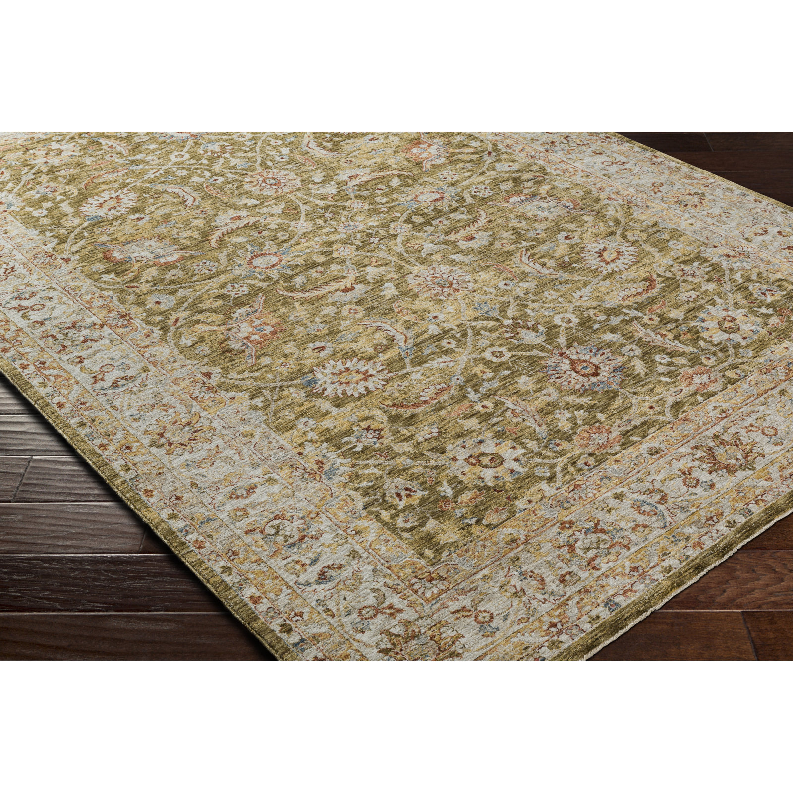 Bower Green/Beige Rug, Rectangle 2' x 3'