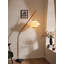 Medieval-style wooden 3D-printed floor lamp with hardware