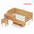 Wooden Twin Size Daybed with Storage Shelves and Lockers, Multi-functional Bed with Study Desk and Matching Stool-503526877