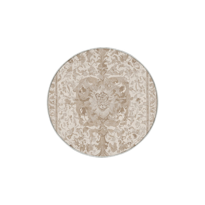 Machine Washable Beige Area Rug, Round 8'