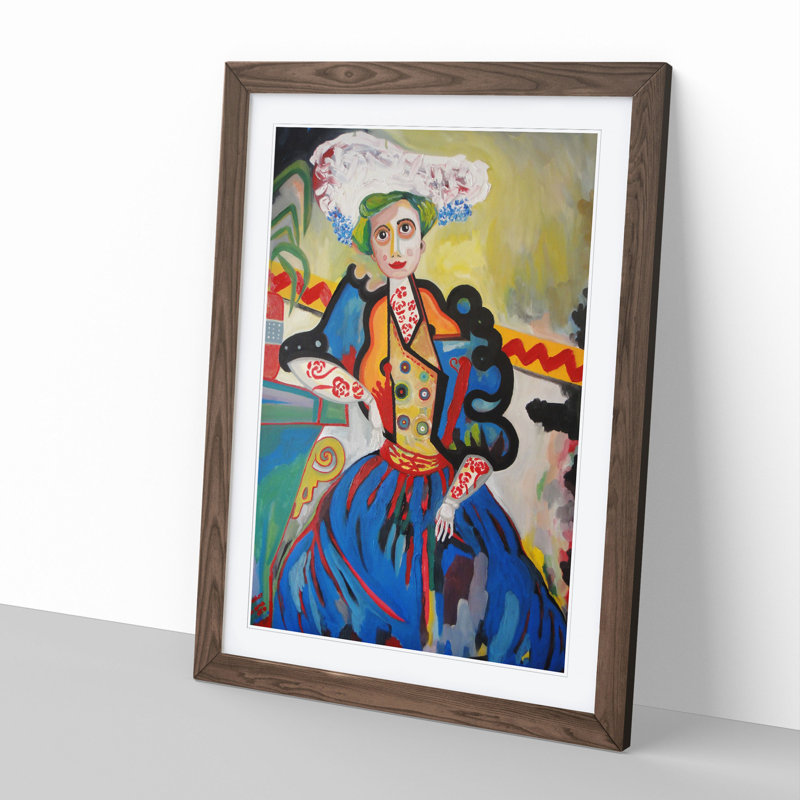 The Woman by Amadeo De Souza-Cardoso - Picture Frame Painting, Walnut, 65cm H x 48cm W x 2cm D