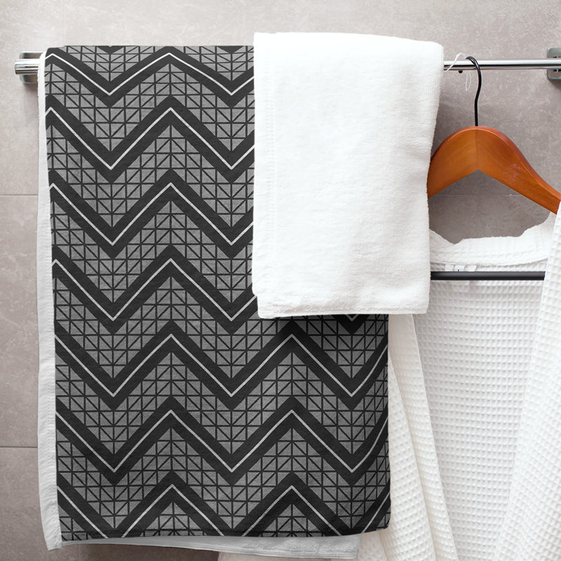 Stephenie Bath Towel, Black/Dark Gray