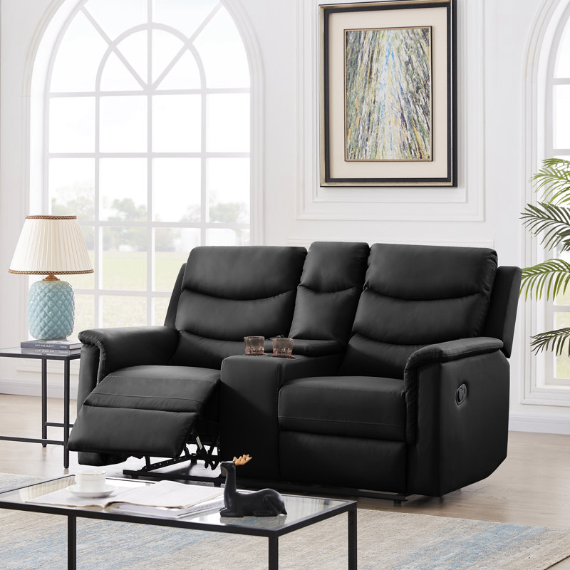 Multi-Function Tufted Pull-Out Sofa Bed Adjustable, Convertible Loveseat Sofa Couch, Black