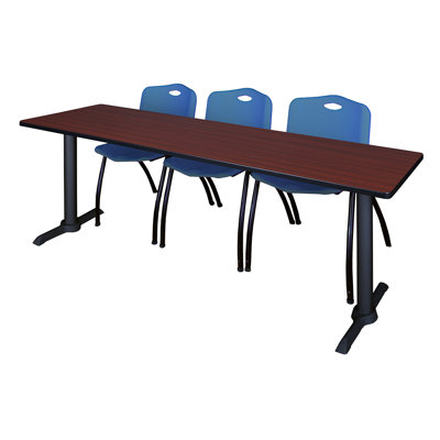 Cain T-Base Training Seminar Table & 3 M Stack Chairs