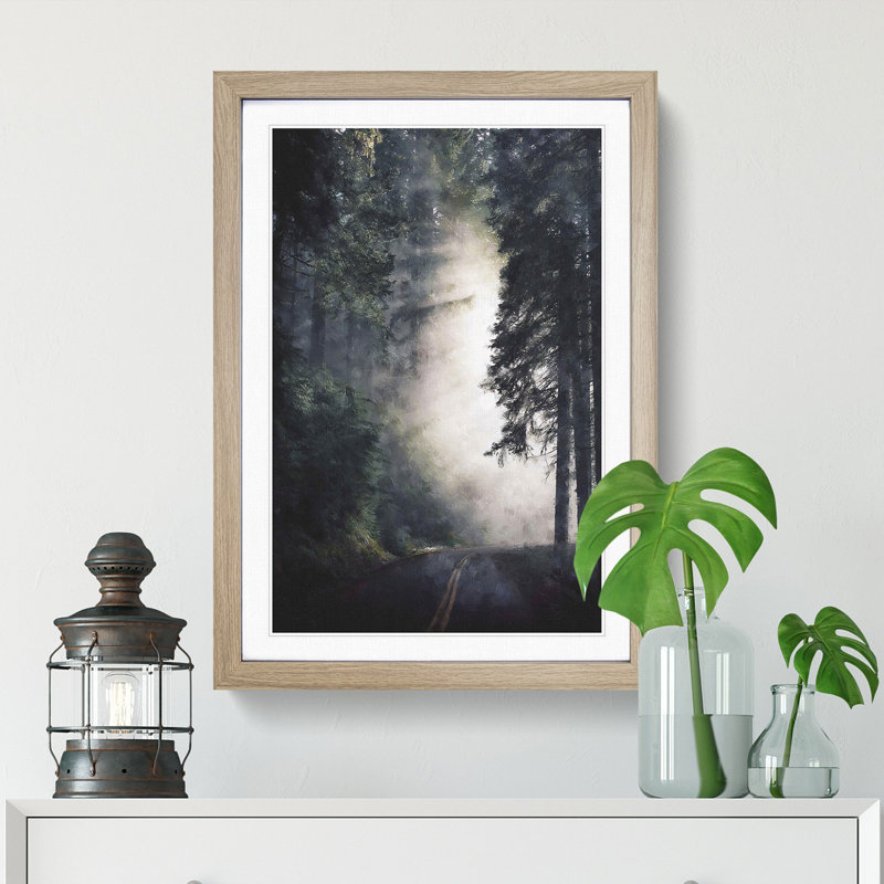 Forest Light - Picture Frame Painting Print, 45cm H x 33cm W x 2cm D, Oak Framed