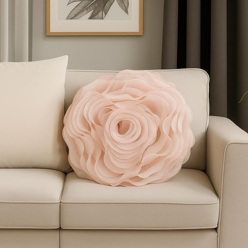 Floral Throw Pillow, No Fill, Pink