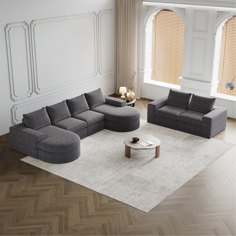 Canapé modulaire Chenille Cloud, Gris chenille