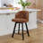 26" Swivel Upholstered Counter Stool With Backrest and Metal Frame-81633860