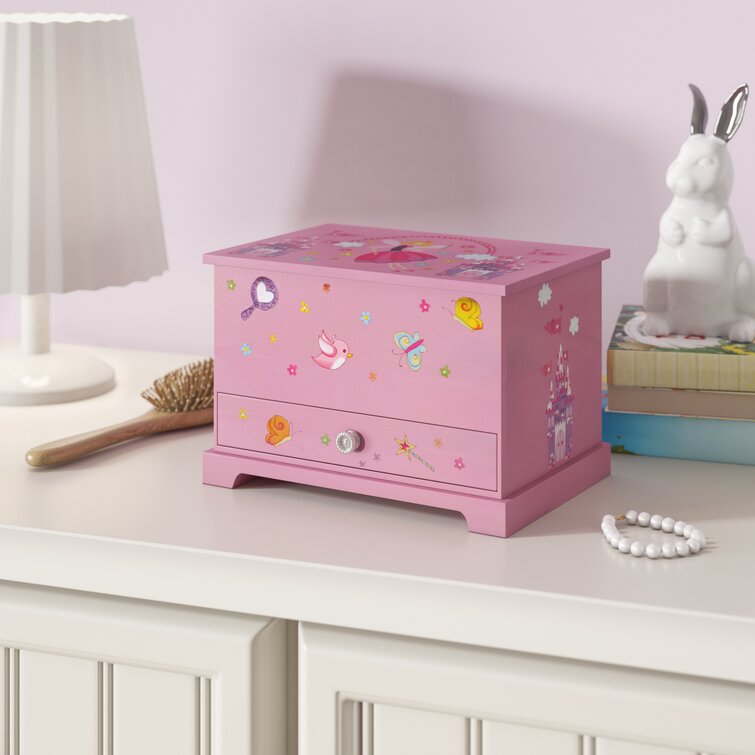 Kids Jewelry Box - Colorful Flower Compartment Drawer - Small Square Accessories