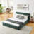Queen Size Upholstered Storage Bed Frame With Chenille Fabric And Headboard, Built-In Drawers-1929926737