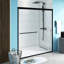 60" x 70" H Matte Black Frame Double Sliding Shower Door