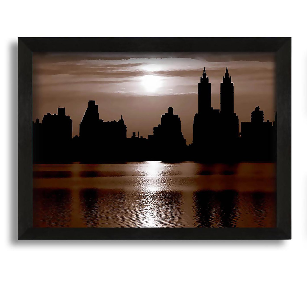 Gerahmtes Leinwandbild NYC Brown Skyline