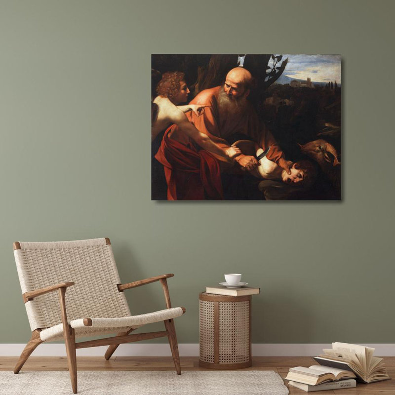"Sacrifice d'Isaac" par Caravaggio - Toile tendue avec châssis, H 40 po x l 28 po