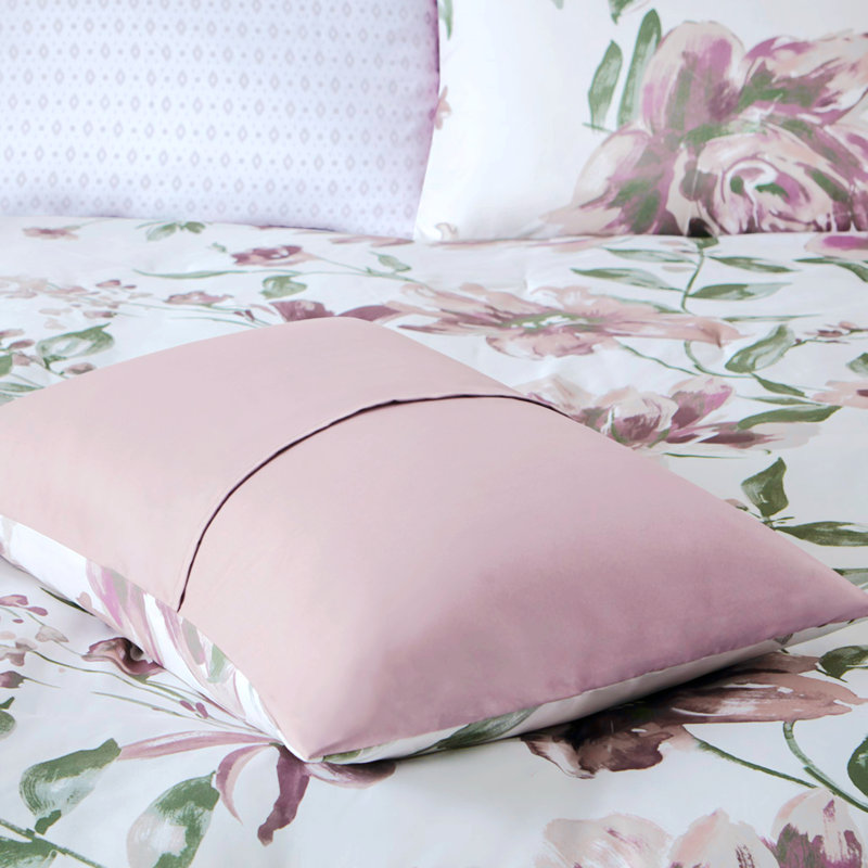 Queen Gray Floral Microfiber Bed in a Bag Set