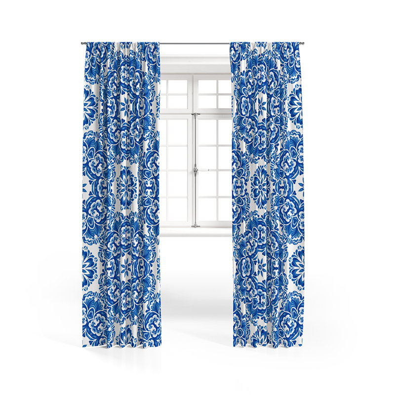 Panneau de rideau floral semi-transparent, L 20 po x L 52 po