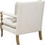 Chaise élégante en bois beige avec détails incurvés - couleur chêne foncé, pieds tournés et accoudoirs couverts