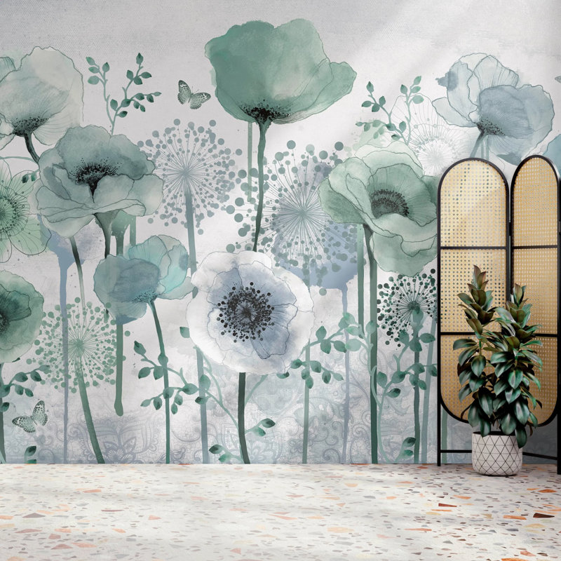 Superfresco Easy Poppy Print To Order Mural, Green