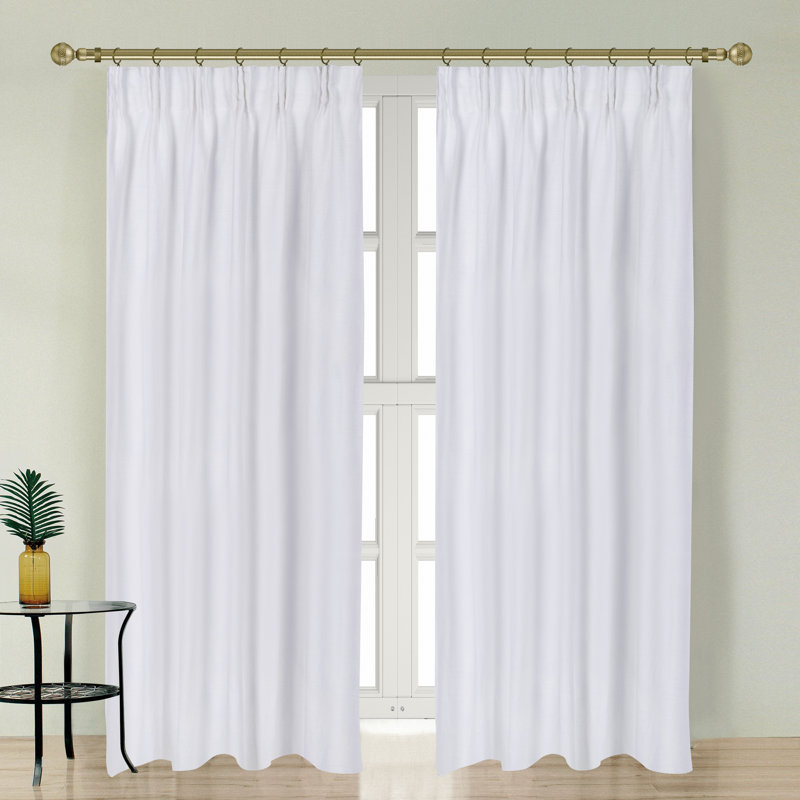 Newport Blackout Curtain Single Panel, White, 50" W x 96" L