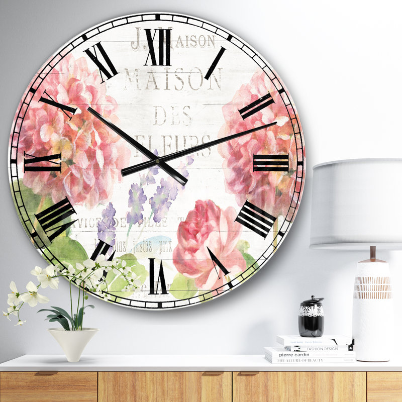 Maison Des Fleurs II - Horloge murale maison de campagne, Moyen