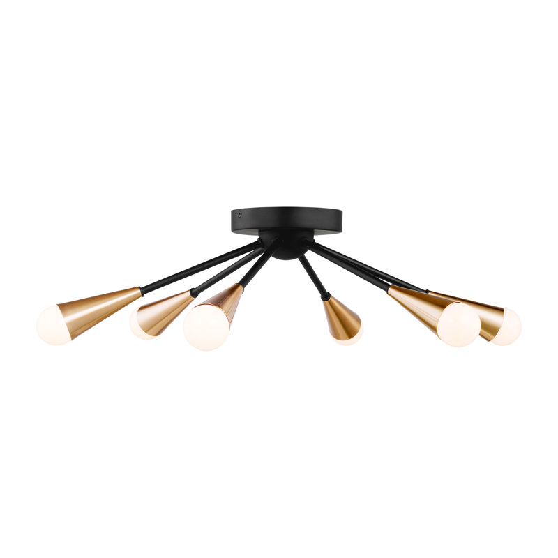 Plafonnier semi-encastré 25 po 6 lumières Andrea