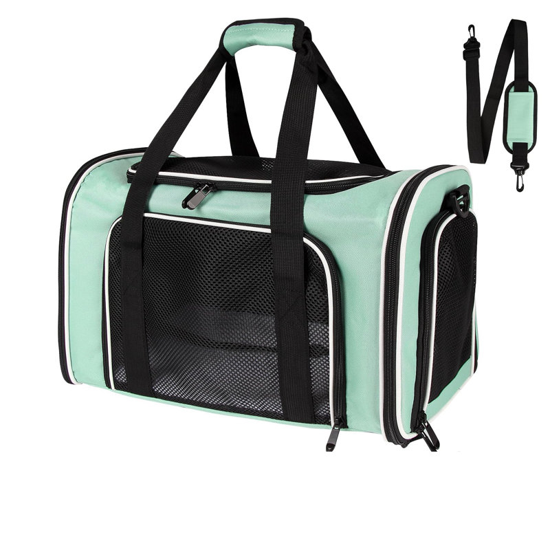Green Airline Approved Foldable Pet Travel Carrier