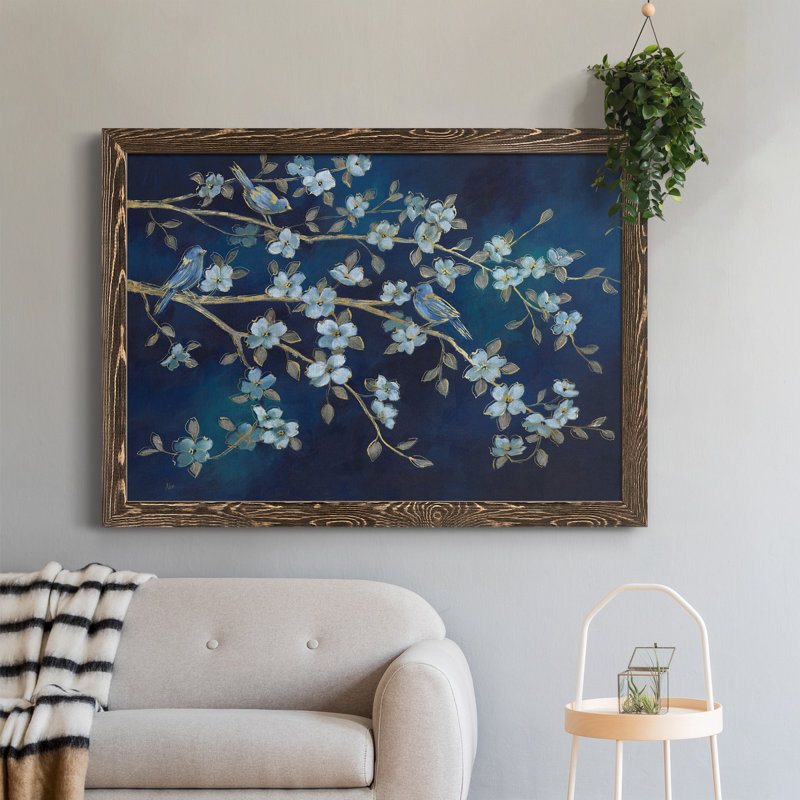 Bluebird conférence - peinture sur toile encadrée, H 37,5 po x l 27,5 po x P 1,5 po, Noyer