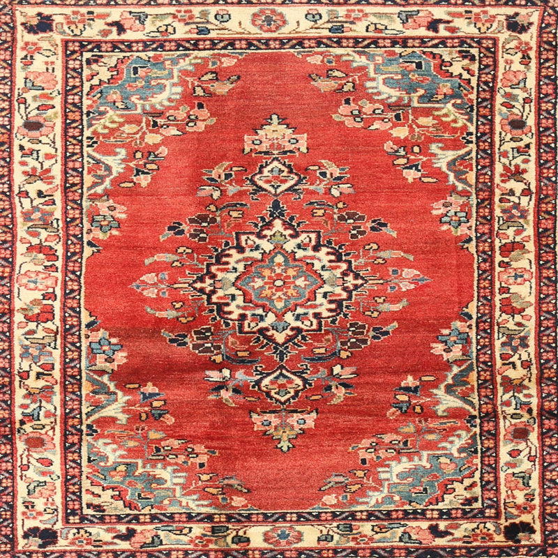 Hamid Oriental Indoor Rug, Square 4'