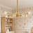 9-Light Modern Gold Linear Chandelier, Mid-Century Crystal Pendant Light Fixture For Kitchen Island, Dining Room, Living Room-2034109707