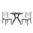 Cairo 2-Person Solid Wood Dining Table Set with Upholstered Chairs & Curved Legs-129020346