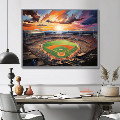 Abstract Baseball Stadium V - Stadiums Wall Art
