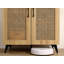 Armoire à chaussures à deux portes en rotin naturel avec grand espace de rangement et structure durable 29,5 pouces