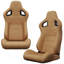 2 pièces Universal Racing Sièges en cuir brun PVC inclinable en similicuir brun avec glissière de réglage (sans support de siège) 1 boîte de 2 pièces