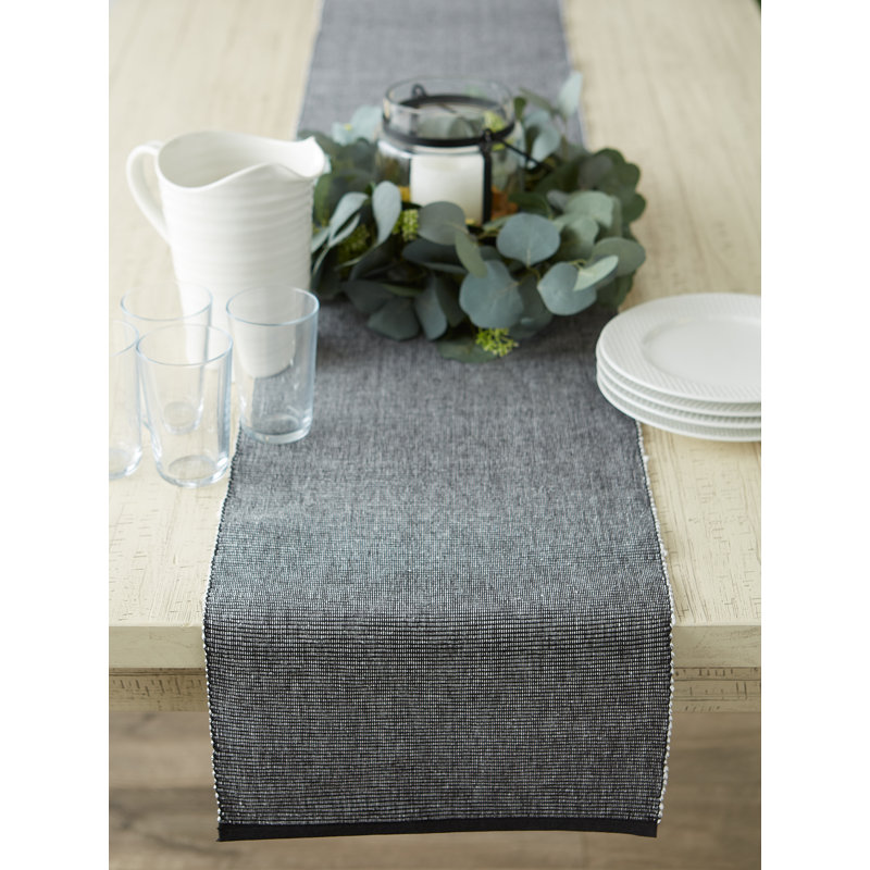 100% Cotton Table Runner, 72" x 13", Black