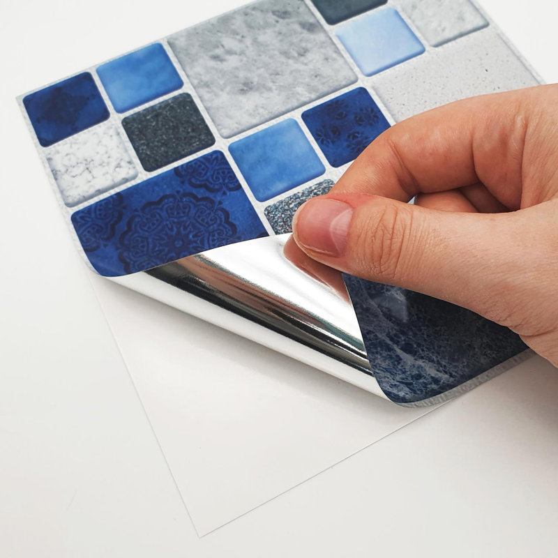 Aluminum Film Peel and Stick Tile Sticker 15cm W x 15cm L
