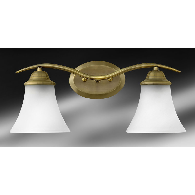 2 - Light Vanity Light, Satin Antique Brass