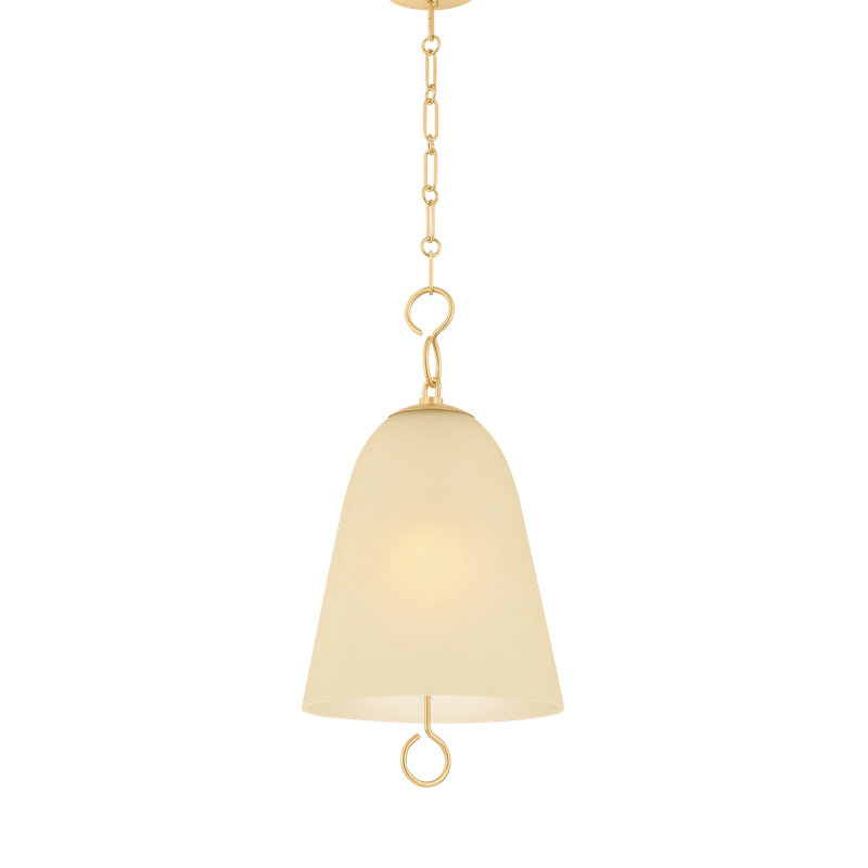 Mitzi  wide 1 light pendant in aged brass Christine, 15 W, 77" H x 11" W x 11" D