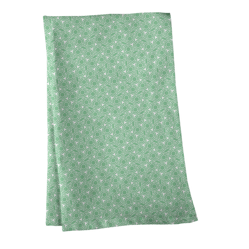 Mcguigan Tea Towel Kitchen Towel, Poly Twill, Green/White