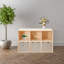 2 Tier Solid Wood Cube Shelf Bookcase With 3 Fabric Baskets