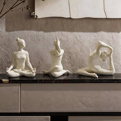 Abstract Yoga Pose Sculpture Set