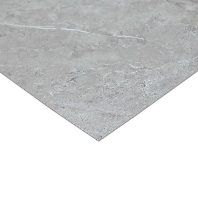 4 Mil X 18" X 18" Grey Peel And Stick Water Resistant Vinyl Tile Flooring, Newly Uv Surface Flooring, 24-tile