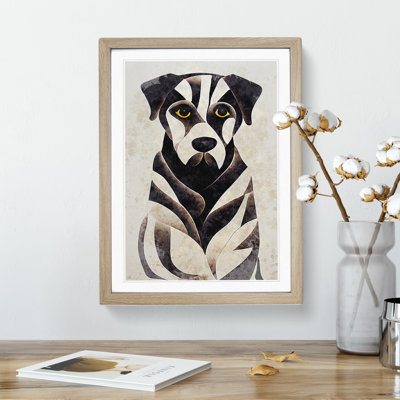 A Sitting Dog Abstract - Single Picture Frame Print