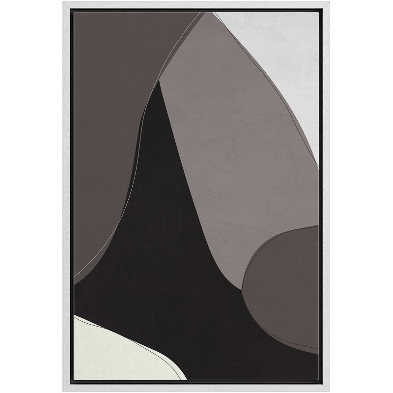 IDÉE4WALL abstrait alternant foncé et beige EVA12, H 36 po x l 24 po x P 1,5 po, Blanc