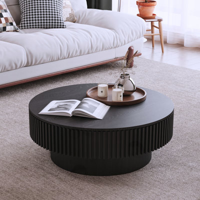 Table basse ronde avec rangement