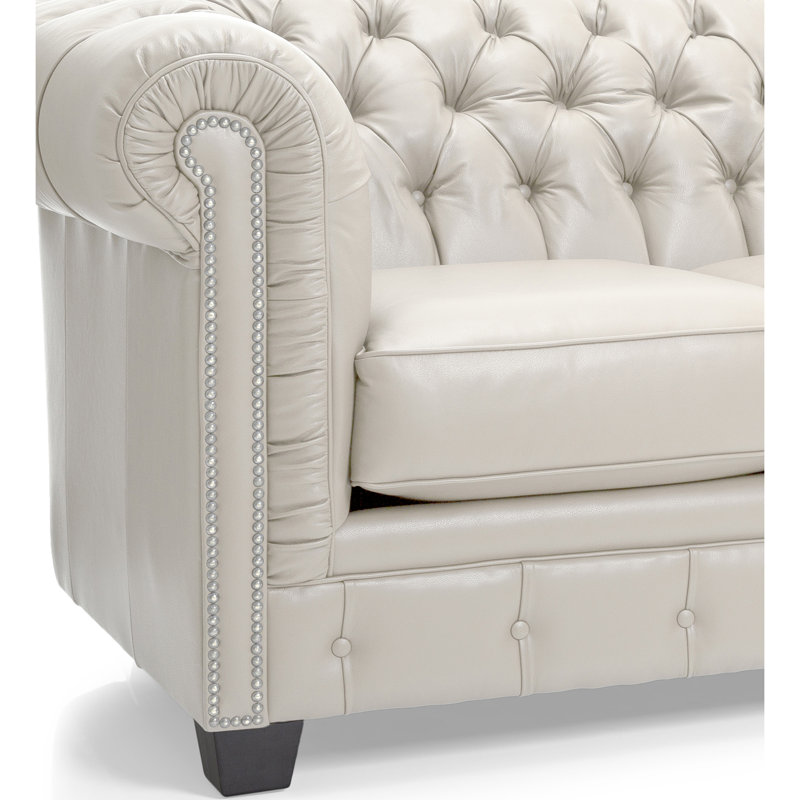 Melany 86'' Upholstered Sofa, Ivory