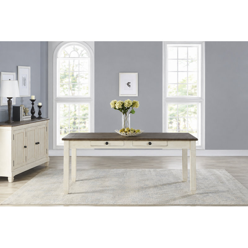 Rockdale 72" Dining Table, Dark Brown/Antique White