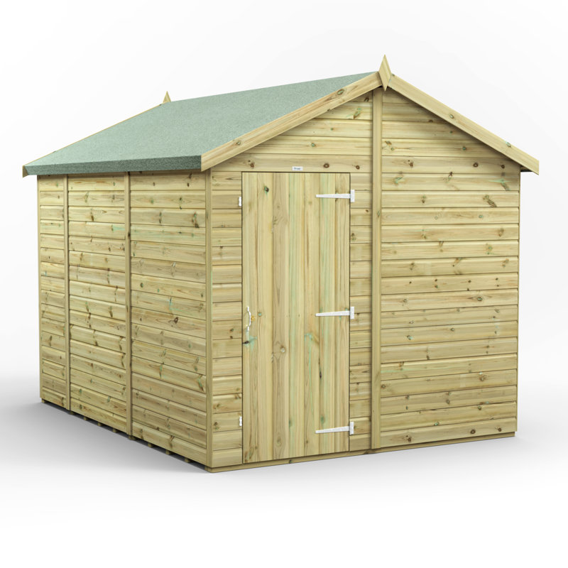 Powersheds 10 x 8ft Premium Pressure Treated Timber Windowless Apex Garden Shed