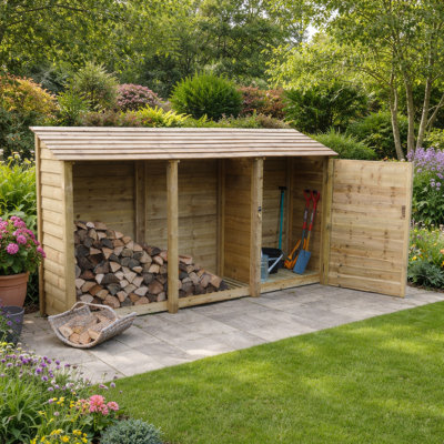 11 Ft. x 3 Ft. Log & Tool Store - Triple Bay Multi Storage Unit